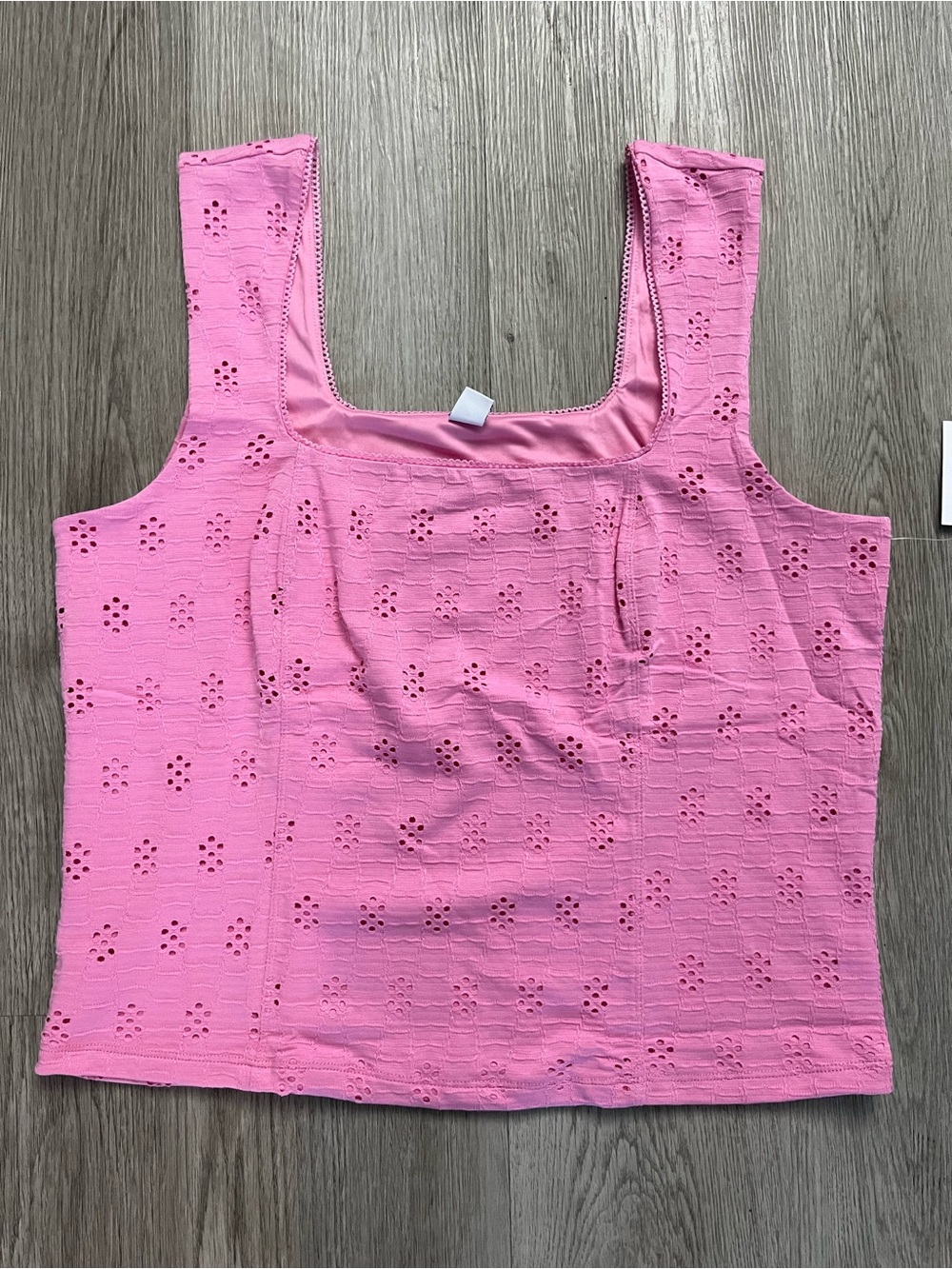 🔥379–NWT Old Navy Pink Eyelet Square-Neck Tank